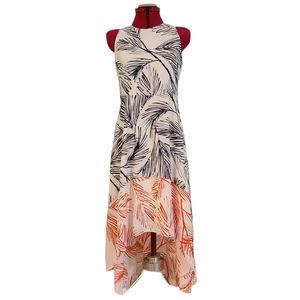 Vince Camuto High Low Maxi Dress Palm Leaf Pattern
